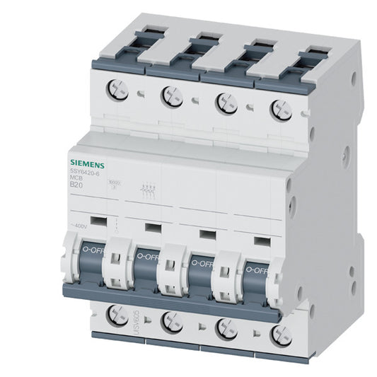 SIEM 5SY6420-6 Leitungsschutzschalter 400V 6kA, 4pol., B, 20