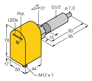 TURC FCS-G1/2A4P-AP8X-H1141/L080 Strömungssensor Eintauchsensor mit integrierter