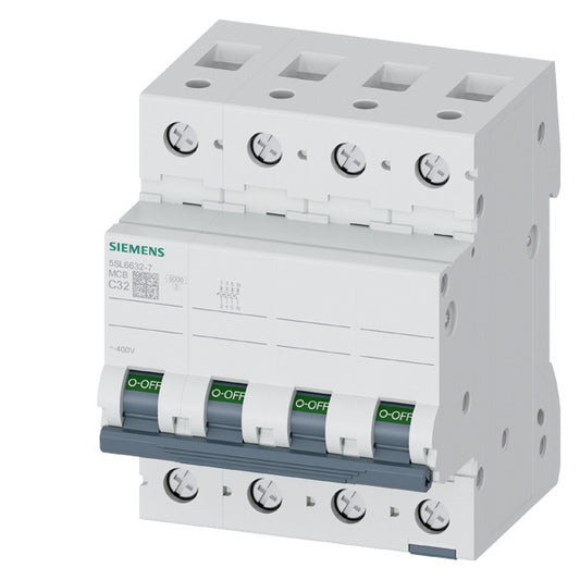 SIEM 5SL6632-7 Leitungsschutzschalter 400V 6kA, 3+Npol. C, 3