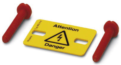 PHO WS 4-8 Warnschild 4 Klemmen Raster 8mm