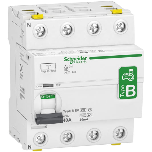 SE A9Z51440 Fehlerstrom-Schutzschalter Elektro- ladestation iID, 4P, 40A, Typ B-