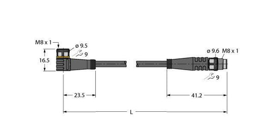 TURC PKW3M-5-PSG3M/TEG Aktuator- und Sensorleitung / PVC Verbindungsleitung