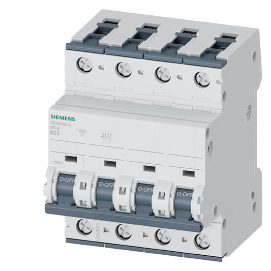 SIEM 5SY4425-6 Leitungsschutzschalter 400V 10kA, 4pol., B, 2