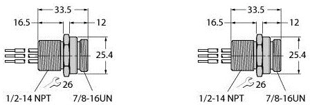 TURC RSFV 49-0.3M/14.5/C1117 Zubehör für Feldbussysteme, Einbauflansch