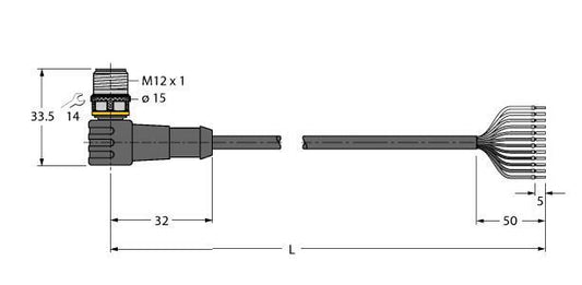 TURC WSC12T-10/TEL Aktuator- und Sensorleitung PVC Anschlussleitung