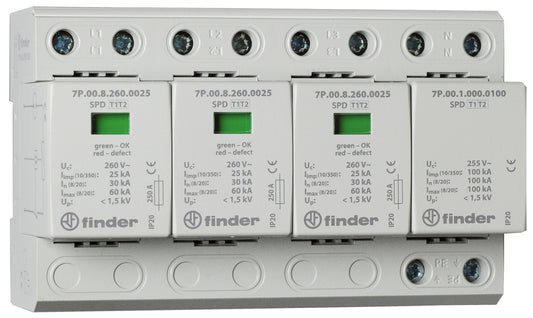 FIN 7P.04.8.260.1025 Überspannungsableiter Typ 1+2 Varistor u.Funkenstrecke für