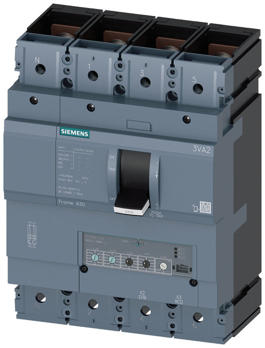 SIEM 3VA2463-5HM42-0AA0 Leistungsschalter 3VA2 ICU=55kA, LIG, IN=630A IR=252A-63