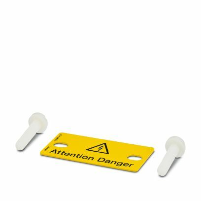 PHO WS 4-15 Warnschild 4 Klemmen Raster 15mm