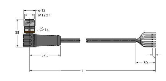 TURC WSS8T-10/TXL Aktuator- und Sensorleitung PUR Anschlussleitung