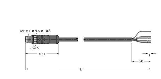 TURC PSGS4M-5/TEL Aktuator- und Sensorleitung PVC Anschlussleitung