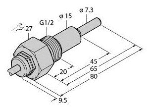 TURC FCS-G1/2A4-NAEX0/L065 Strömungssensor Eintauchsensor ohne integrierte Auswe
