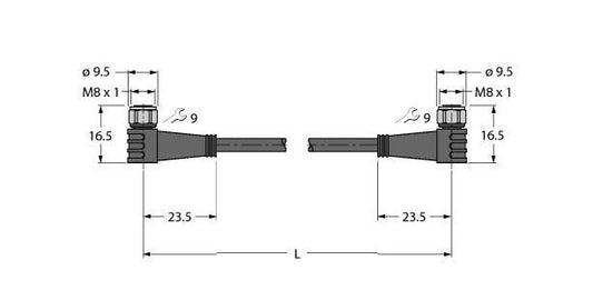 TURC PKWV4M-20-PKWV4M/TFW Aktuator- und Sensorleitung / PP-EPDM, Verbindungsleit