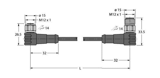 TURC WKCV5T-0.6-WSCV5T/TFW Aktuator- und Sensorleitung / PP-EPDM, Verbindungslei