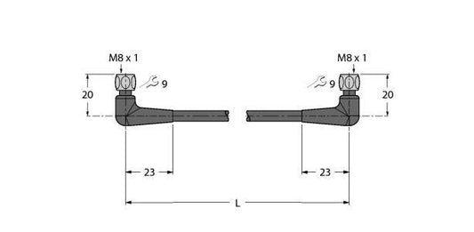 TURC PKWH3M-20-PKWH3M/TFE Food & Beverage hygienic / PVC, Verbindungsleitung