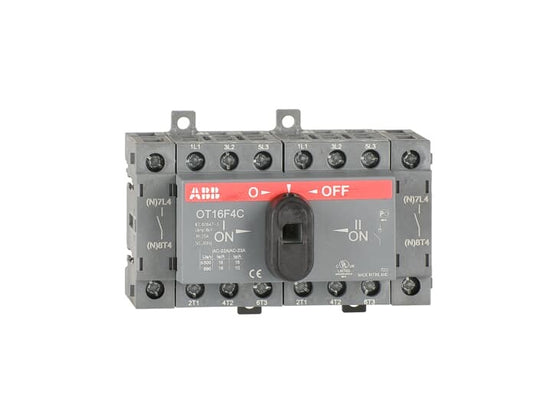 ABB OT16F4C Lastumschalter 4-p 16A m. schwarzem Knebelgriff I-0-II/ UL/CSA