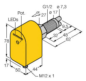 TURC FCS-GL1/2A2P-AP8X-H1141/A Strömungssensor Eintauchsensor mit integrierter A
