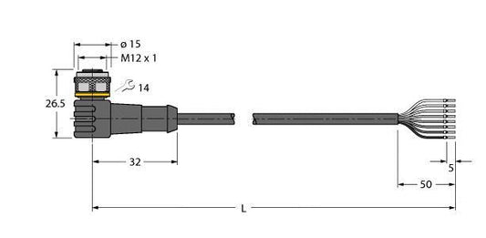 TURC WKC8T-2/TEL Aktuator- und Sensorleitung PVC Anschlussleitung