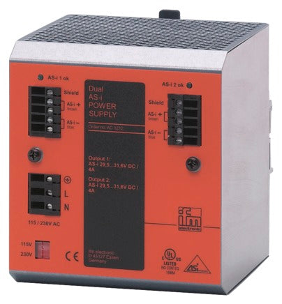IFM AC1212 Netzteil AS-i Dualnetzteil 115/230V AC f.2x AS-i, Integrierte Datenen