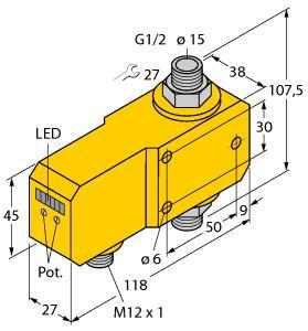 TURC FCI-D15A4P-LIX-H1141 Strömungssensor Inline-Sensor mit integrierter Auswert