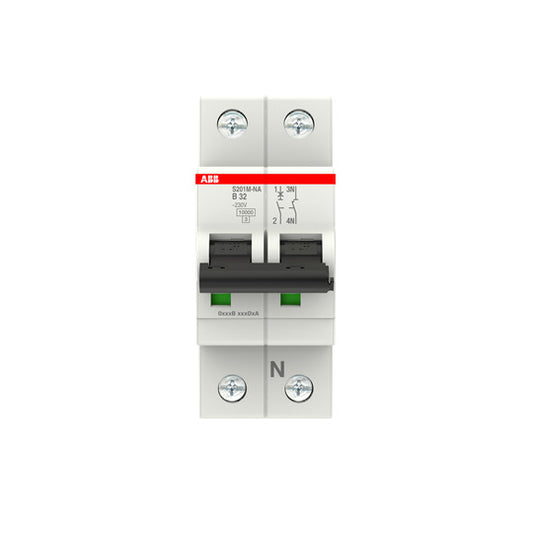 ABB S201M-B32NA Sicherungsautomat B-Char.,10kA,32A,1P,+N A S201M-B32NA