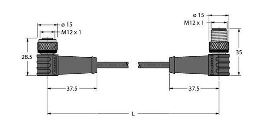 TURC HT-WWAK4-2-HT-WWAS4/S2430 Industrielle Sensorleitung - PTFE- Kabelmantel