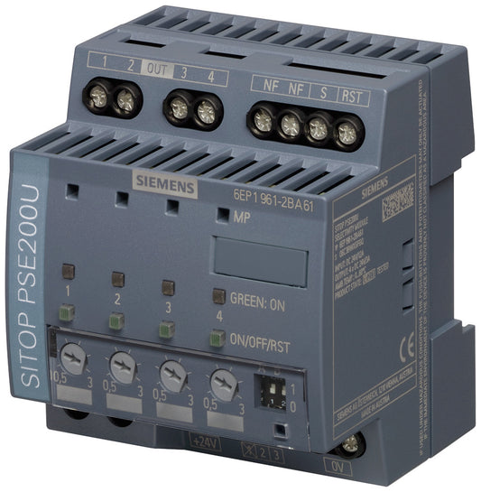 SIEM 6EP1961-2BA61 Selektivitätsmodul SITOP PSE200U, DC 24 V/4 x 0,5 ... 3 A mit