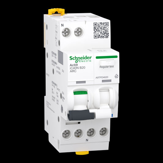 SE A9TPD4620 ACTI9 IC40N ARC 1P+N 20A B AFDD + LS-Schalter