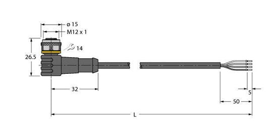 TURC WKC4.441T-25/TEB Aktuator- und Sensorleitung PVC Anschlussleitung