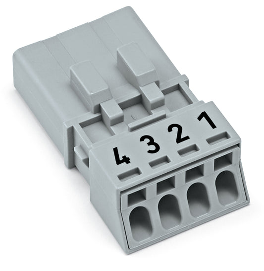 WAGO 890-254 Stecker ohne Zugentlastungsgehäuse 4-polig grau