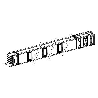 SE KSA630ED4206 Schienenkasten gerade 630A 6 Abgänge 2m