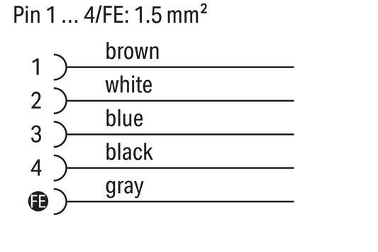 WAGO 756-3501/050-075 Power-Leitung, M12L-Buchse, axial, 5-polig, Länge 7,5 m