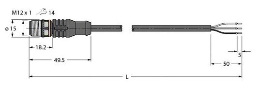 TURC RSC4T-10/TEL Aktuator- und Sensorleitung PVC Anschlussleitung