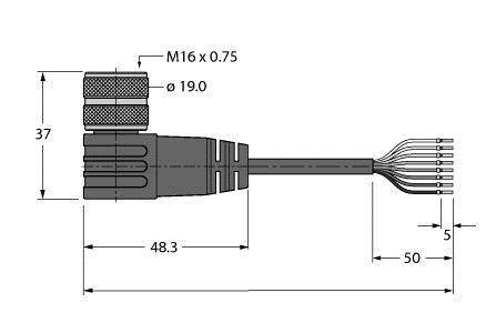 TURC BKWM14-E01-50/S90 Aktuator- und Sensorleitung, Anschlussleitung