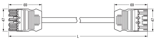 WAGO 771-9995/006-505 Verbindungsleitung Buchse Stecker 5-polig hellgrün