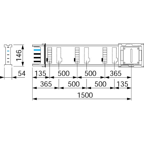SE KSA-400ED4156 Stromschienen gerade 40A