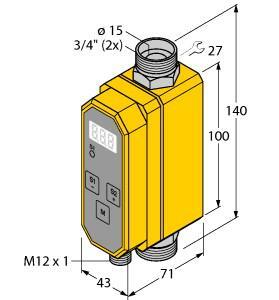 TURC FTCI-3/4D15A4P-2LIX-H1141 Durchflussmessung,Inline-Sensor m. integr.Auswert