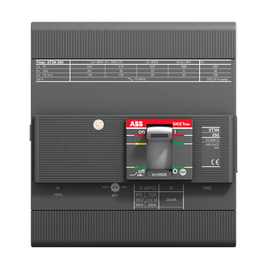 ABB XT3N 250 TMD 63-630 4p F F 0 Komp. Leist.-s. m.Vorders.Ans. 1SDA068060R0001