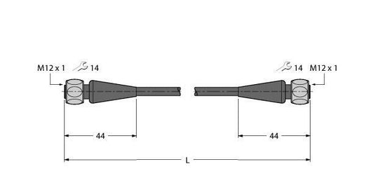 TURC RKH4.4-20-RKH4.4/TFE Food & Beverage hygienic / PVC, Verbindungsleitung