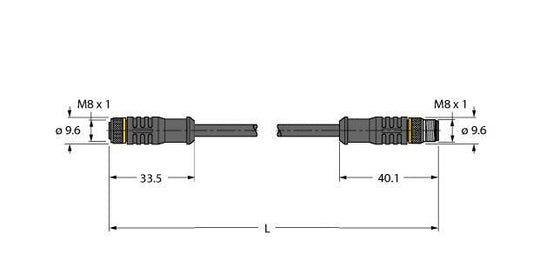 TURC PKGS3M-0,6-PSGS3M/TEL Aktuator- und Sensorleitung PVC Verbindungsleitung
