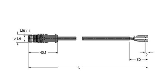 TURC HT-SSP4-10/S2430 Industrielle Sensorleitung - PTFE- Kabelmantel
