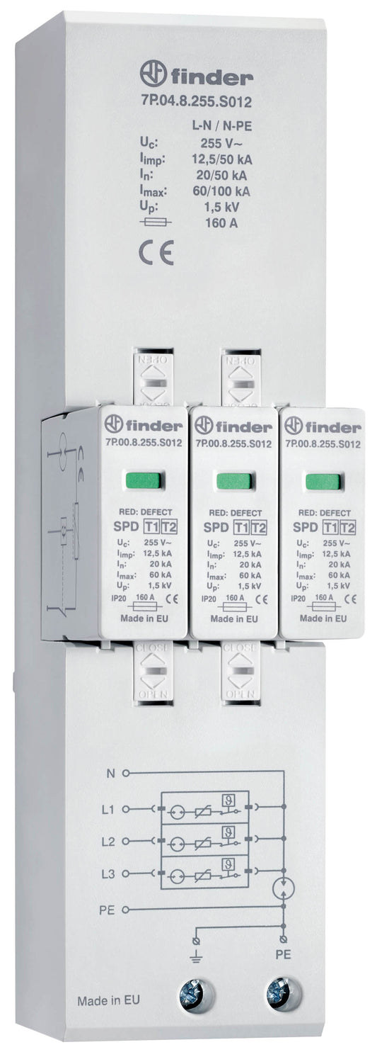 FIN 7P.04.8.255.S012 Kombiableiter Typ 1+2 für dreiphasige TN-S und TT Netze