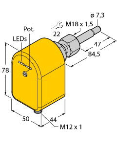 TURC FCST-A4P-AP8X-H1141 Frei ausrichtbarer Strömungssensor der FCST-Reihe