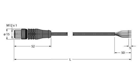 TURC HT-WAS4.5-2/S2430 Industrielle Sensorleitung - PTFE- Kabelmantel