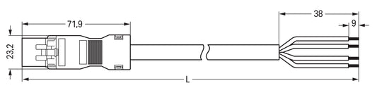 WAGO 891-8994/205-203 Anschlussleitung 4-polig 1 qmm grau