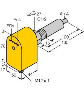 TURC FCS-G1/2A4P-LIX-H1141/L120 Strömungsüberwachung Eintauchsensor mit integrie