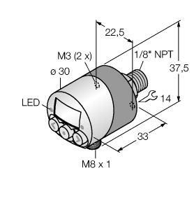 TURC PK01VR-N14AL-2UP8X-V1141 Drucksensor, mit 2 Transistorschalt- ausgängen pnp