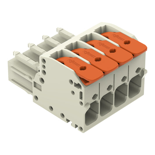 WAGO 831-1104 1-Leiter-Federleiste Hebel 10 mm² Rastermaß 7,62 mm 4-polig lichtg
