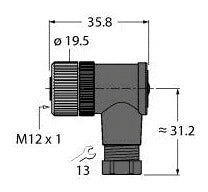 TURC B8241-0 M12 x 1 Rundsteckverbinder Konfektionierbare Ku