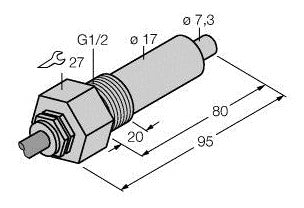 TURC FCS-G1/2A4-NA/L080 Strömungssensor Eintauchsensor ohne integrierte Auswerte