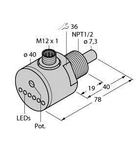 TURC FCS-N1/2A4-ARX-H1140 Strömungssensor - Eintauchsensor mit integrierter Ausw